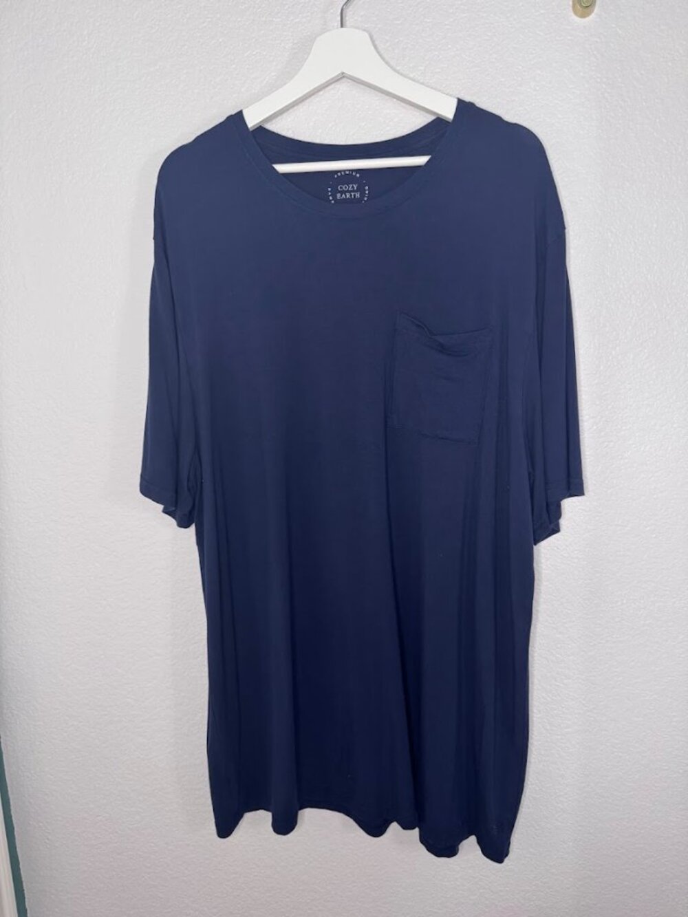 COZY EARTH Sustainable Bamboo Stretch Knit Pocket Tee Navy Blue 3XL